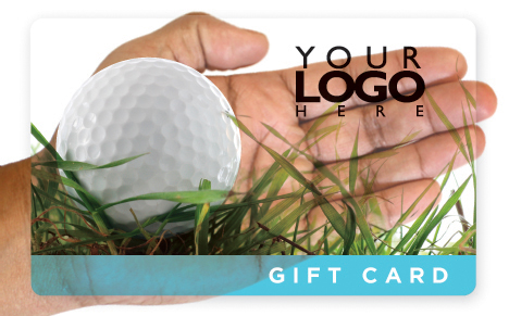 Clear gift card with golf design