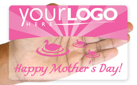Clear gift card with Mother's Day design