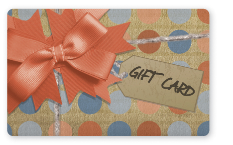 Craft paper gift card design with orange bow