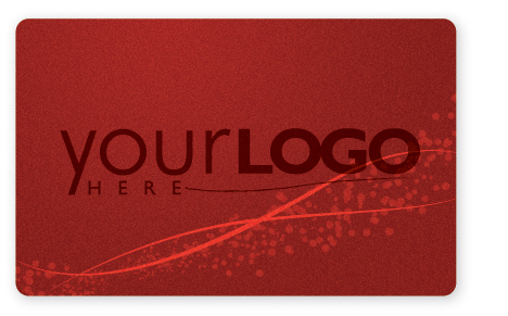 Red gift card design with metallic ink
