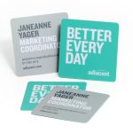 square plastic die cut business card